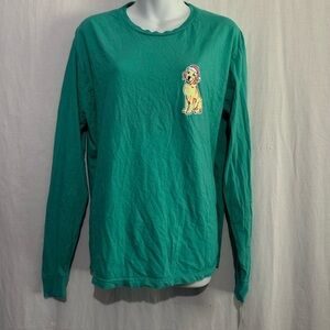 Benny & Belle Teal Long Sleeve Dog Tee Women's Large